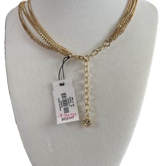 🆕 TALBOTS Gold and Pearl Multi Chain Necklace NEW With Tags $69 - Picture 4 of 4